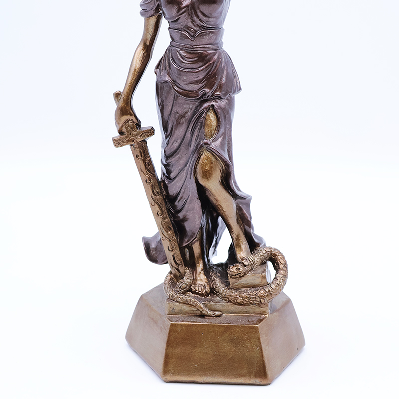 OEM handmade goddess justice Themis statue home decor custom craft goddess justice bronze 3D miniature figure figurine factory
