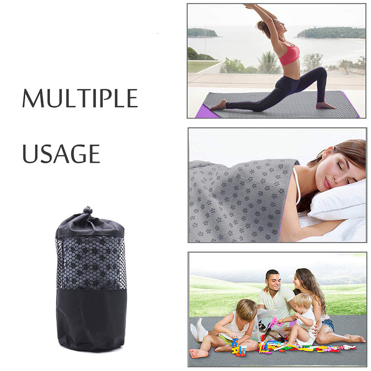 Detail-02 Custom Non Slip Hot Grip Yoga Mat Towel factory