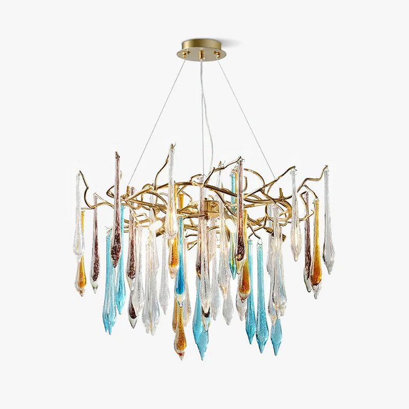 Nordic Stairs Indoor Loft Stained Glass Classical High Ceiling Chandeliers Pendants Light manufacture