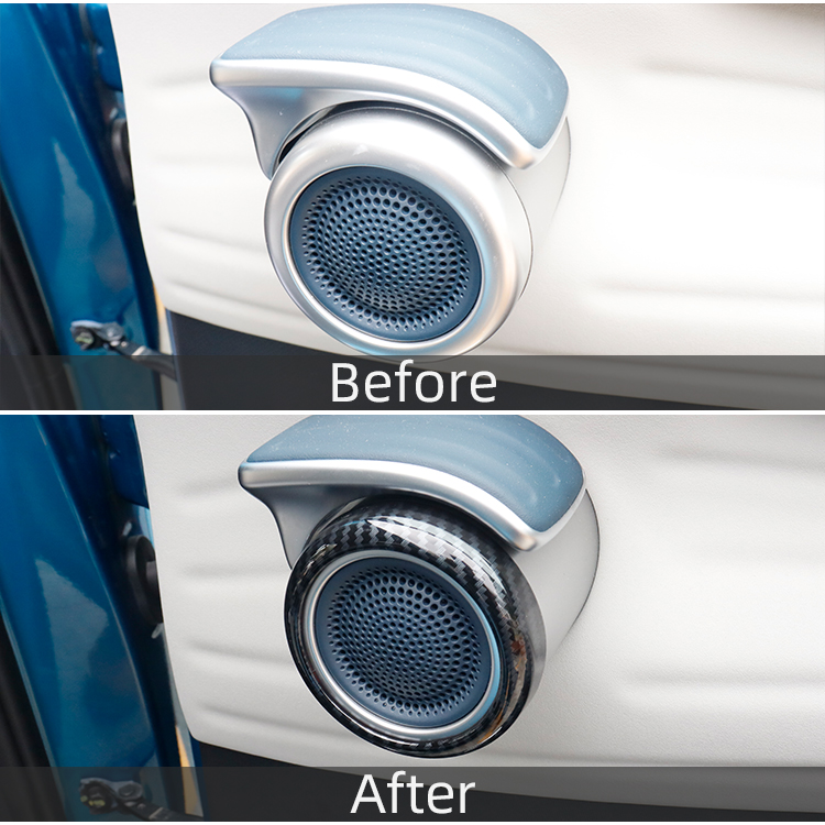 Car Interior Accessories High-Pitched Speaker Ring Cover ABS Imitate Carbon Speaker Cover Trims For BYD ATTO 3 Yuan Plus supplier