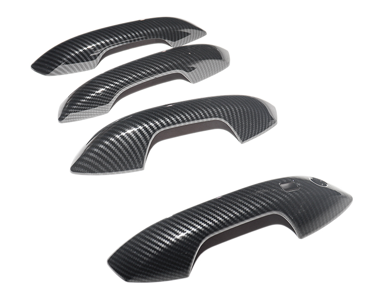 Car Exterior Decoration Accessories ABS Imitate Carbon RHD Auto Side Door Handle Cover Frame For BYD Yuan Plus Atto 3 factory