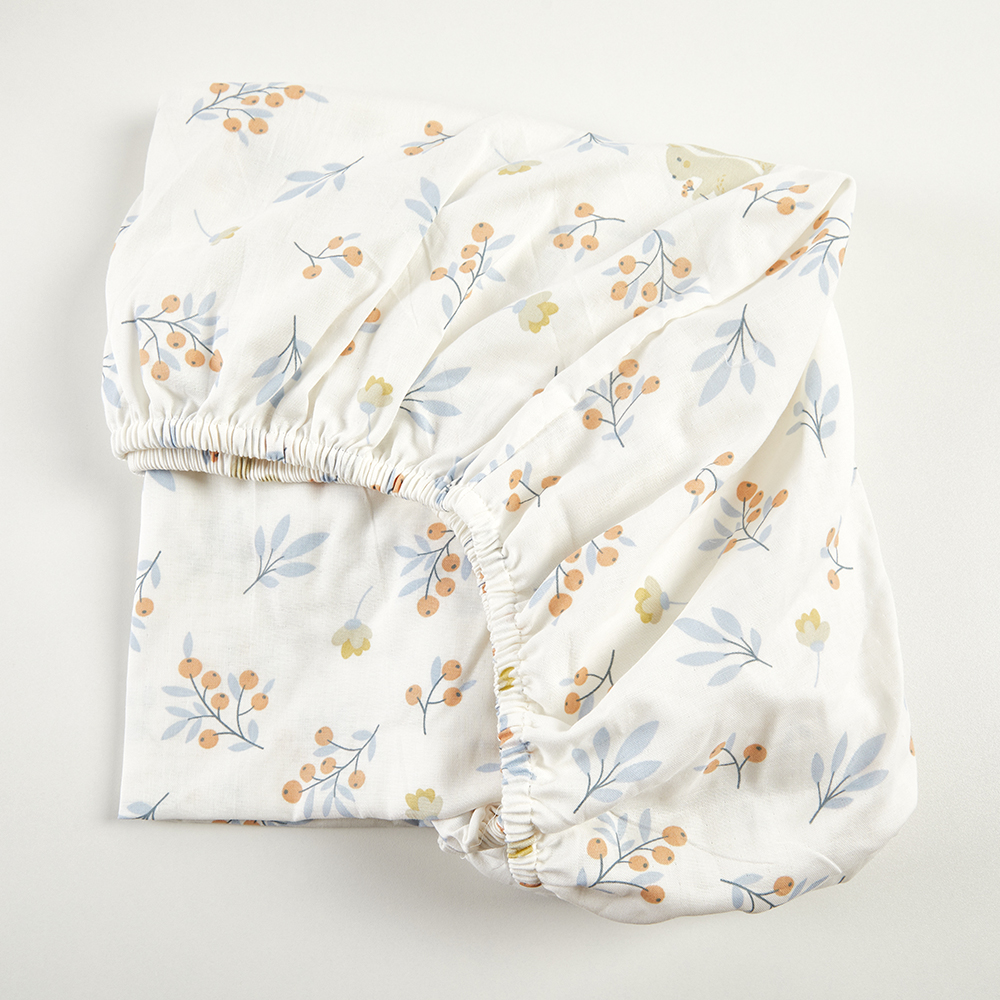 Low MOQ 100% Soft Muslin Crib Sheets Cotton Baby Fitted Crib Sheet manufacture