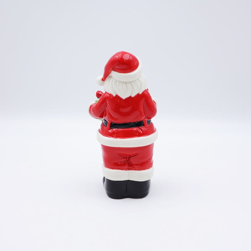 OEM Custom new nordic christmas decoration mini 3d figure statue miniature ceramic santa claus figurine ornaments gift supplier