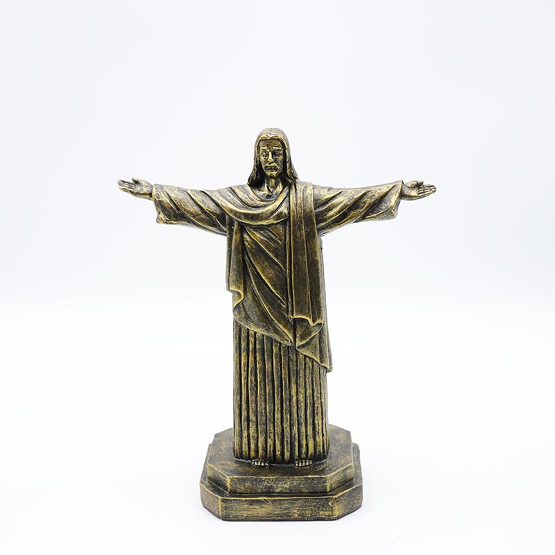 OEM custom crafts religious catholic home decoration statue wholesale handmade resin bronze Jesus sculpture figurine manufacture
