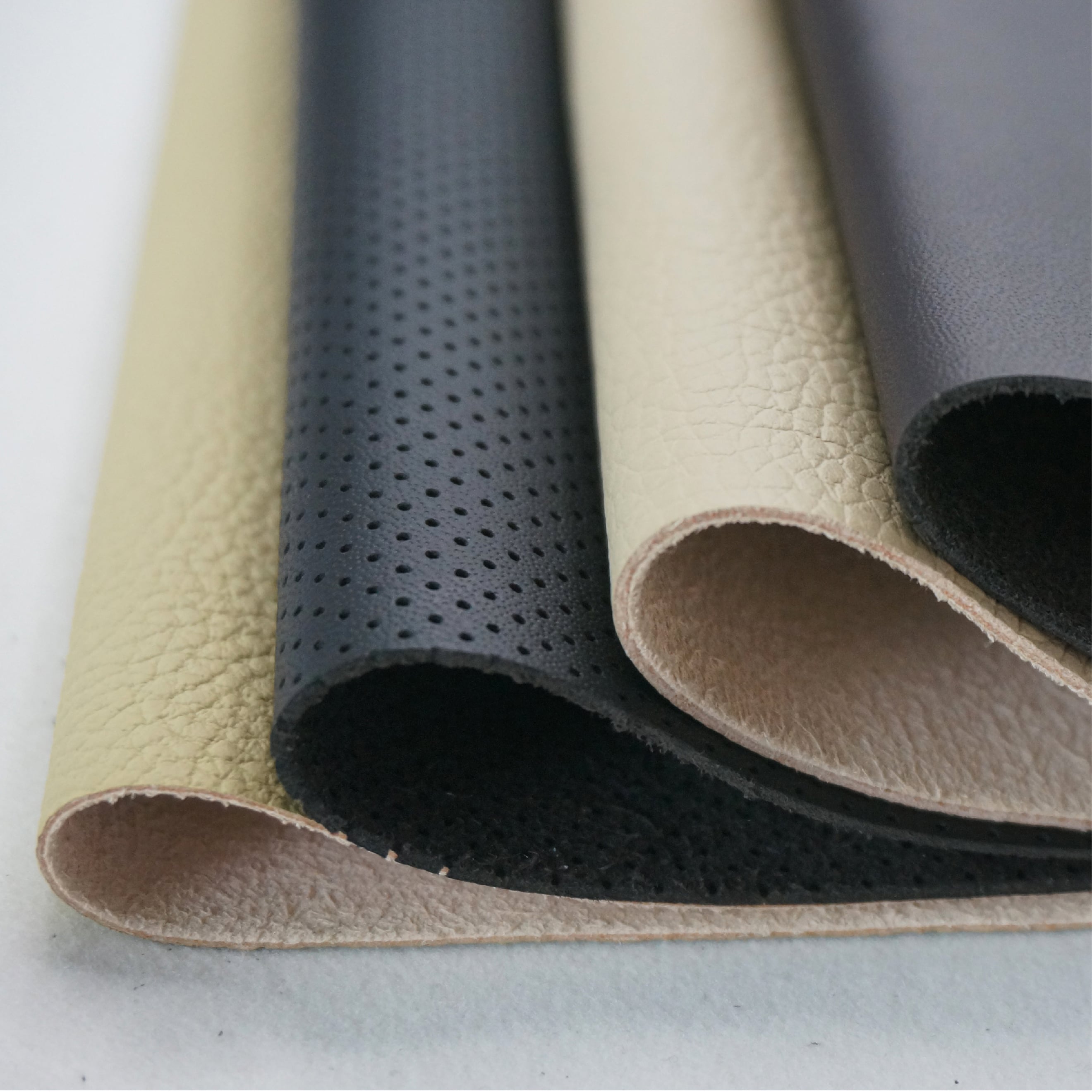 Custom Microfiber Synthetic Leather Eco-Friendly with Lichi Pinhole Pattern factory