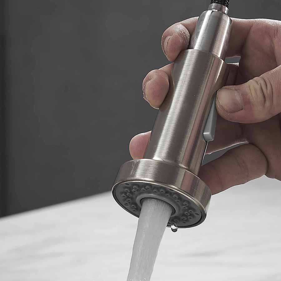 Single Handle Stainless Steel matte Black Kitchen Faucet Kitchen Sink Faucet with Pull Out Sprayer details