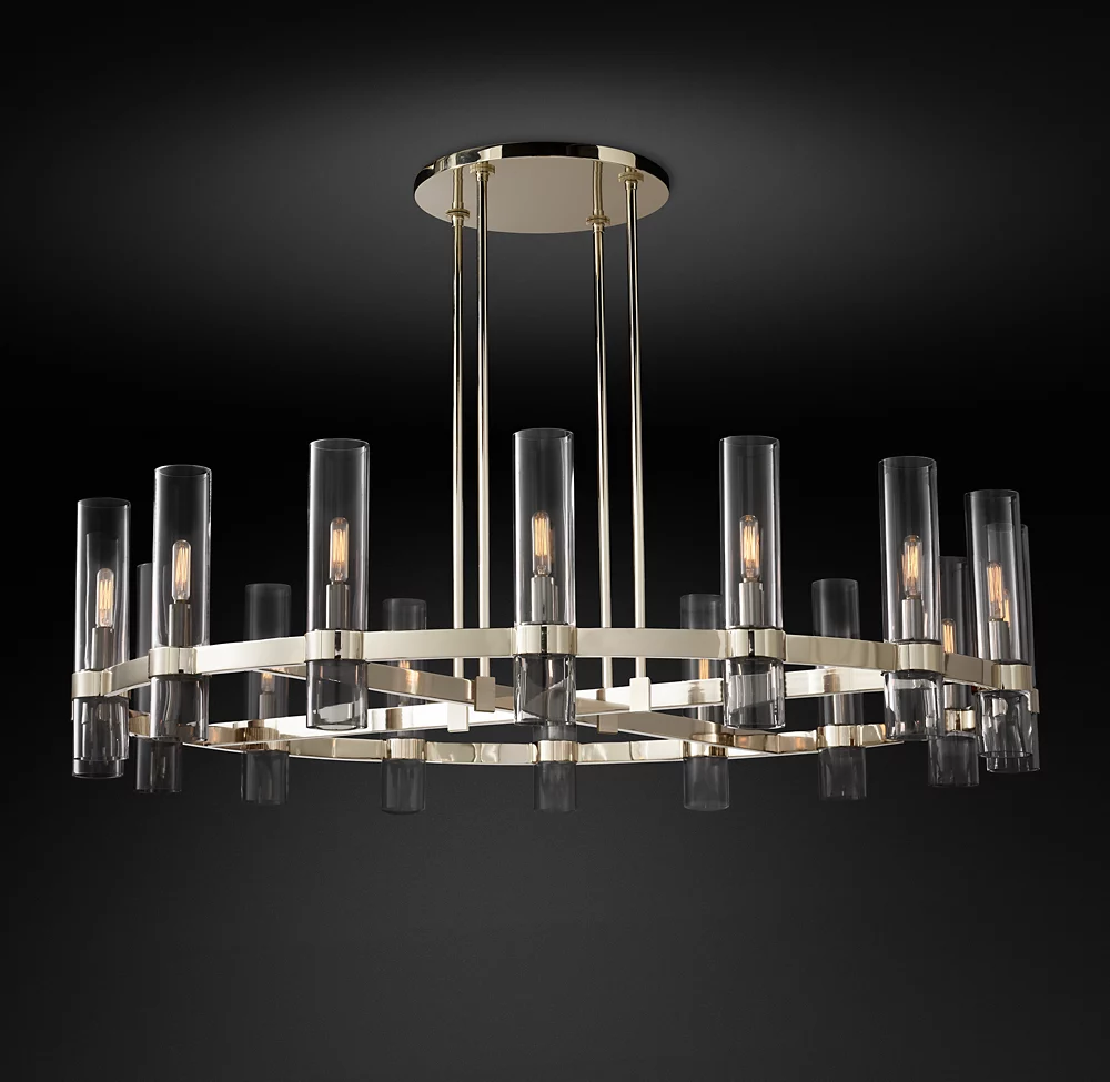 Vintage Nordic Luxury E14 Ceiling Chandelier Living Room Pendant Light Villa Restaurant Glass Chandelier supplier