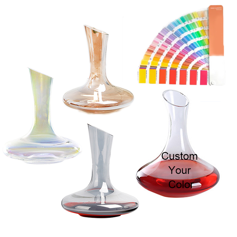 Freely Sample Wholesale 1500ml Classic Glass Decanter Clear Hand Blown Luxury Wine Decanter with Handle supplier