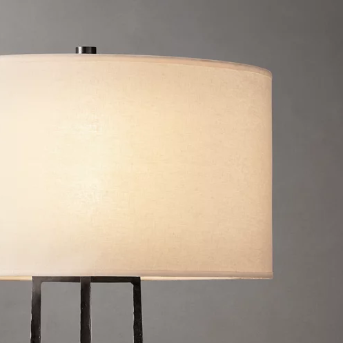 Customized Villa Metal Living Room Desk Light Bedroom Bedside Study Cloth Lampshade LED Table Lamp supplier