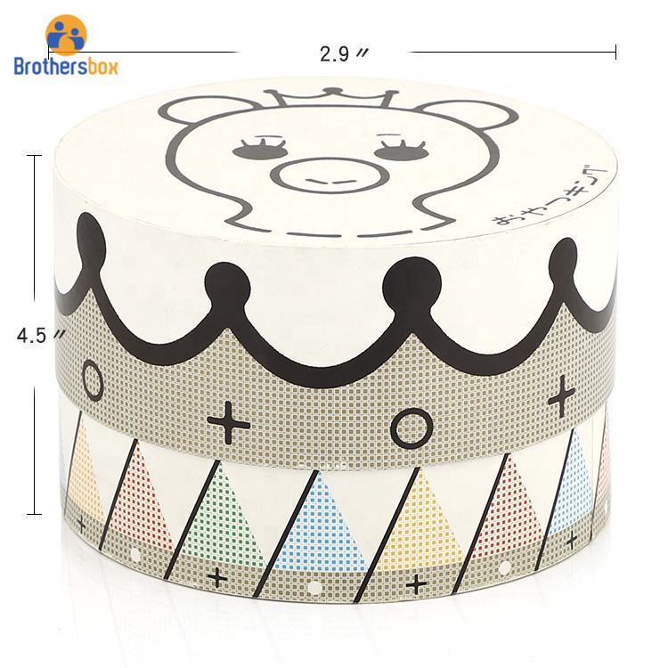 custom printed cylinder paper box  rigid cardboard gift packaging with lid-2