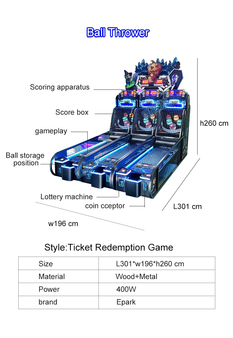 Coin Operated Bowling Game Machine 3 Players Bowling Arcade Game Crazy Bowling Simulator Kid Indoor For Game Central details