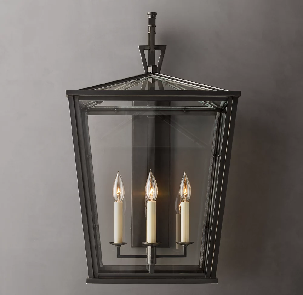 Custom Bracketed E12 Candle Lantern Wall Lights Iron Birdcage Indoor Wall Lamp details