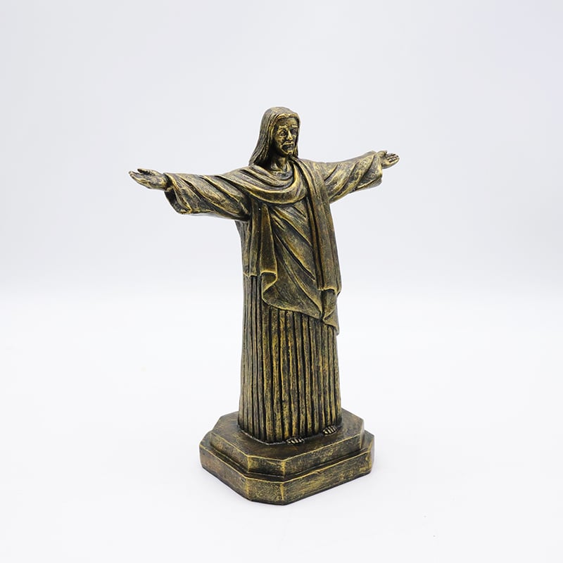 OEM custom crafts religious catholic home decoration statue wholesale handmade resin bronze Jesus sculpture figurine details