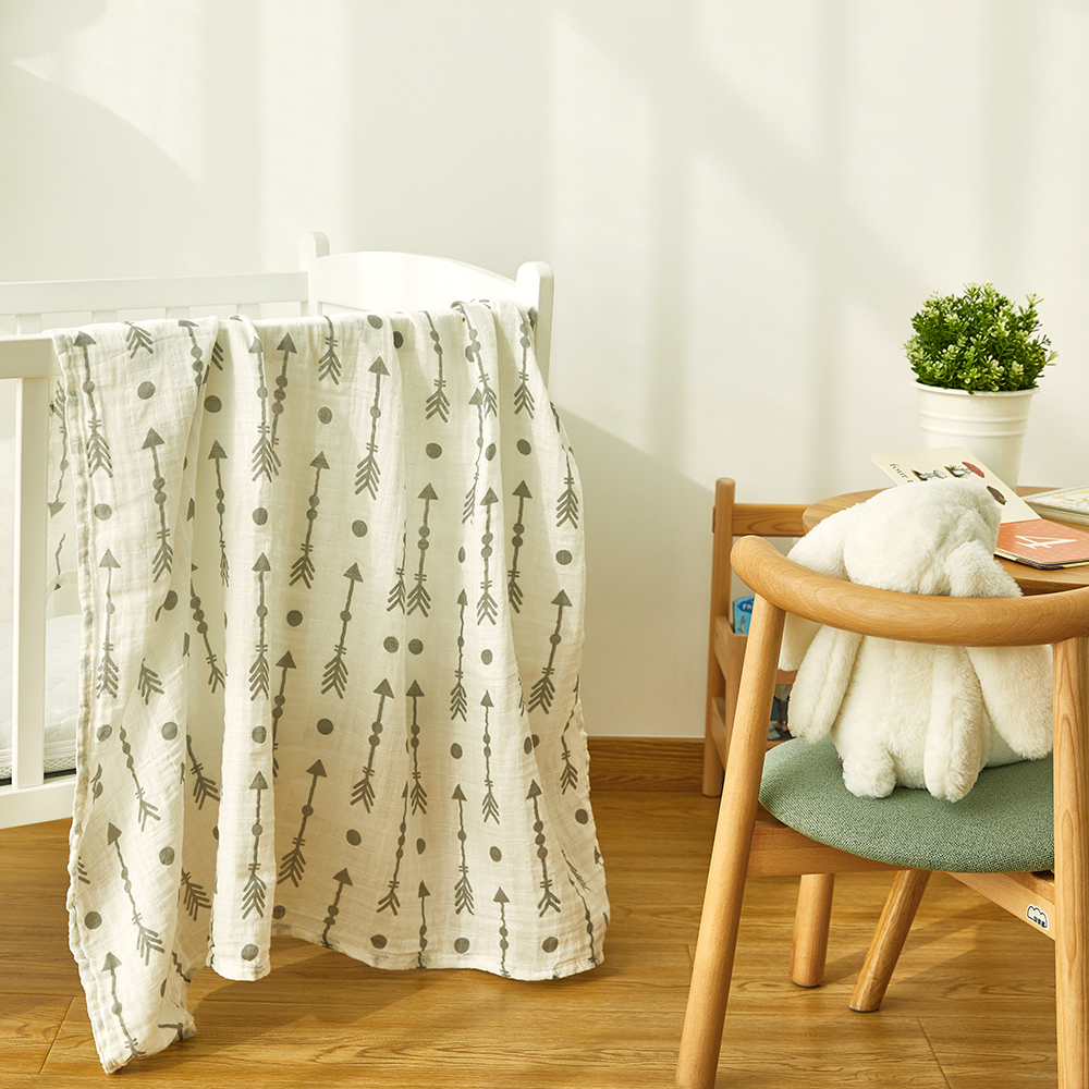 Organic Acceptable 100% Muslin cotton Unisex Swaddle Wrap Soft Baby Blanket supplier