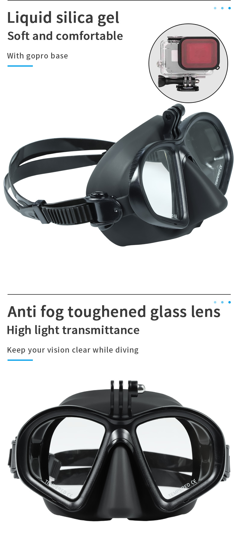 Professional Underwater Diving Mask with GoPro Mount manufacture