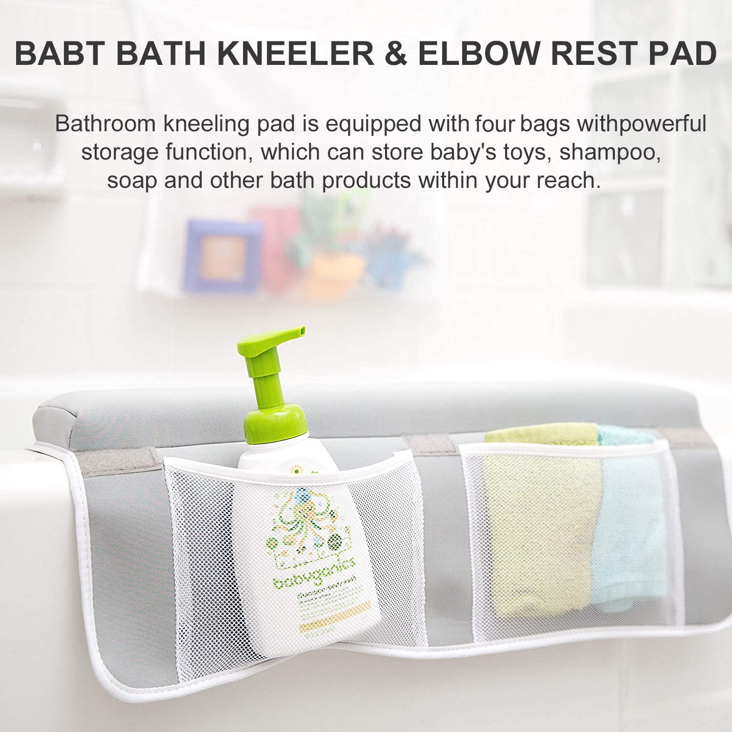 Washable Customized Comfortable Baby Bath Kneeler with Elbow Rest Pad Set bathroom mat bath kneeler factory