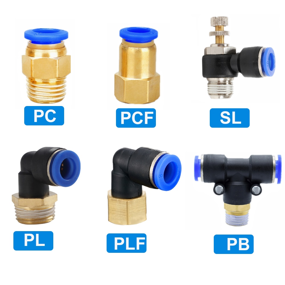 Pu Straight Union Blue Quick Tube Connector One Touch Push In Pipe Air Plastic Pneumatic Fitting details