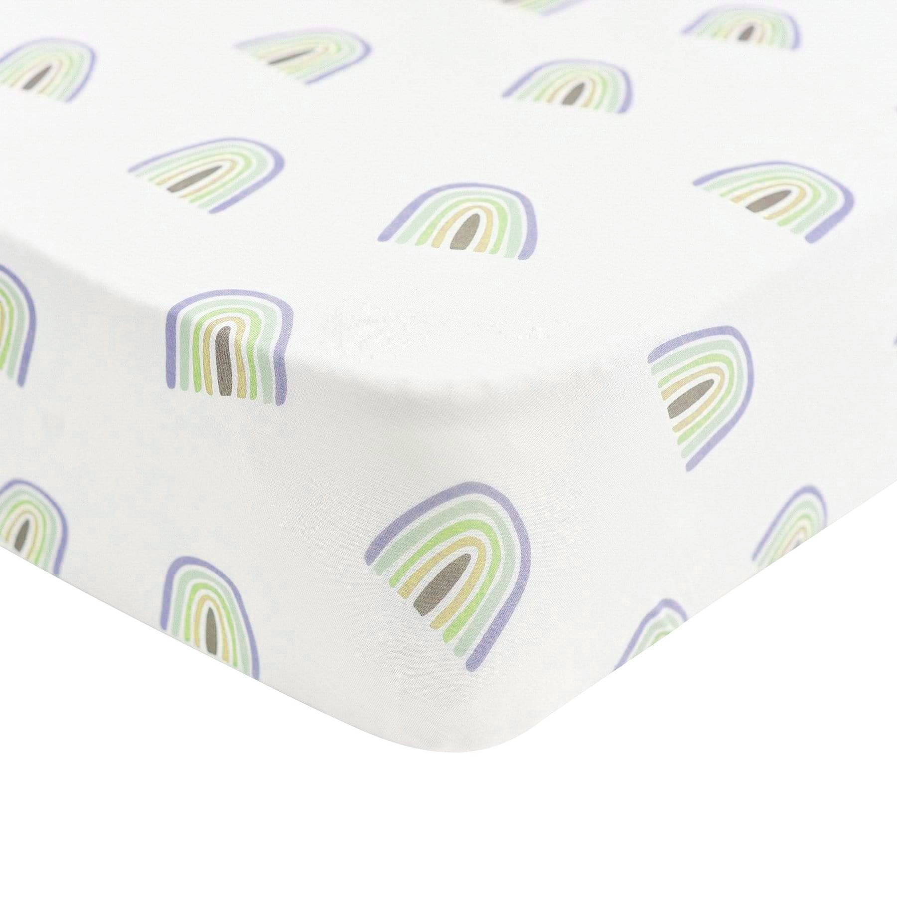 Super Soft Baby Bedding Rainbows Print Bamboo Cotton Muslin Fitted Crib Sheets Black Cot Bed Sheet manufacture