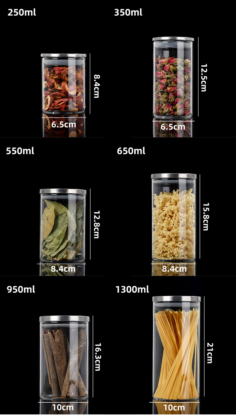 Kitchen Jars Stainless Steel Lid Storage Jars Food Storage Jar with SS Lid supplier