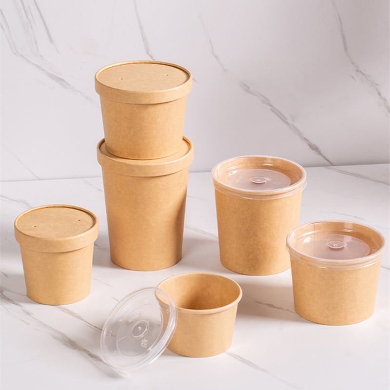 Kraftig kraftpappersmugg för varm soppförpackning