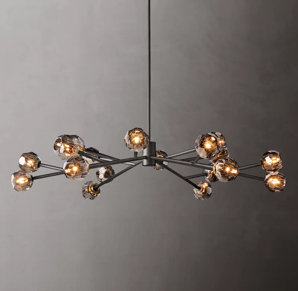 Villa Lobby Crystal Chandelier Antique Brass Pendant Hanging Lamp For Living Room manufacture