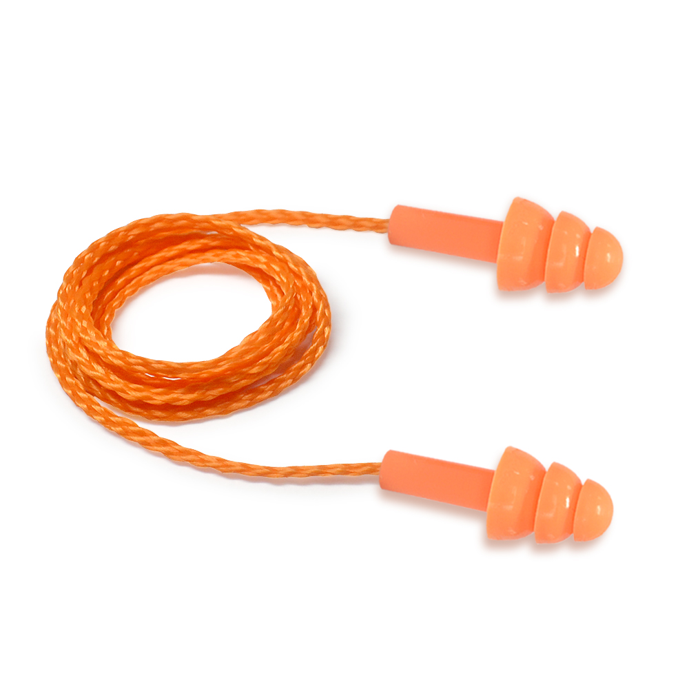Christmas Tree Type Custom Nylon Cord Silicone Ear Plugs Sound Insulation Noise Reduction Hearing Protection manufacture