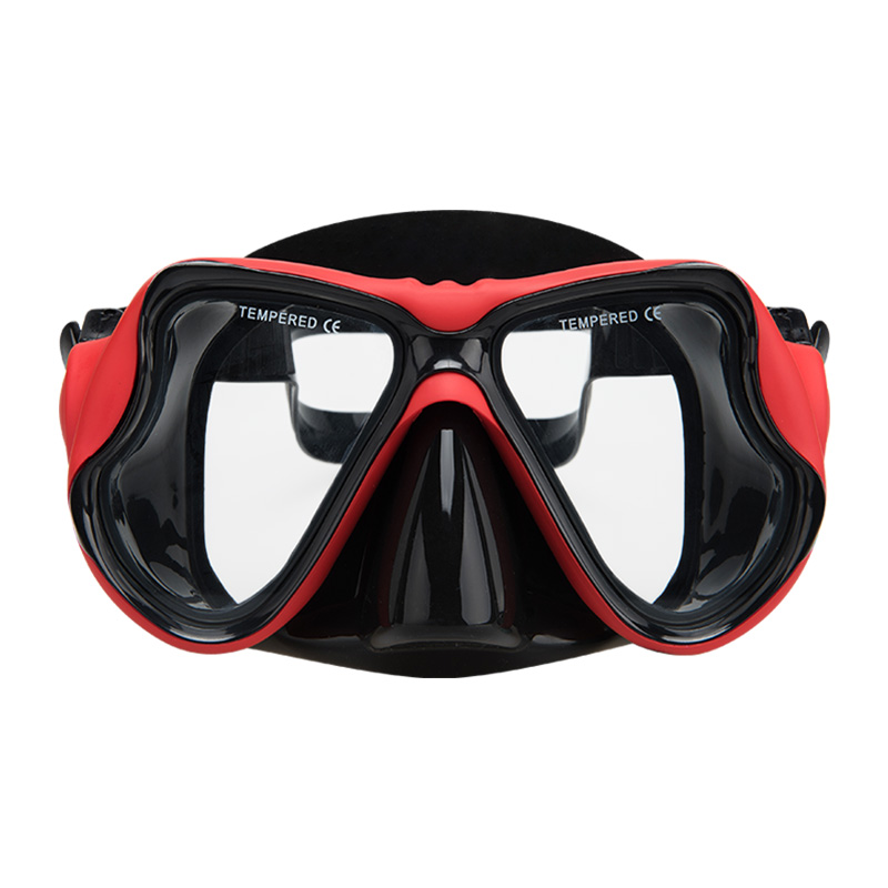 Fashion Design Tempered Glass Lens Carbon Fiber Scuba Freedive Diving Mask for Snorkeling details