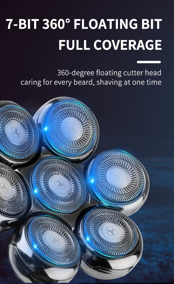 KEMEI Multifunctional Electric Head Shaver 7D waterproof Heads Beard Nose Ear Hair Trimmer Razor Clipper Facial Shaver supplier