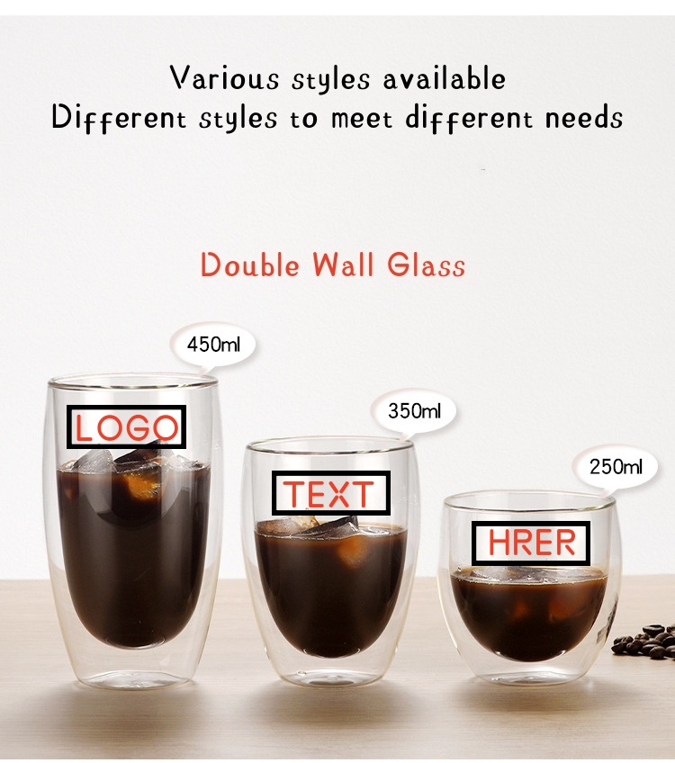 Wholesale High Borosilicate Glass Clear Hammered Texture Coffee Double Walled Glasses Cup Custom Logo Capacity Free Samples manufacture