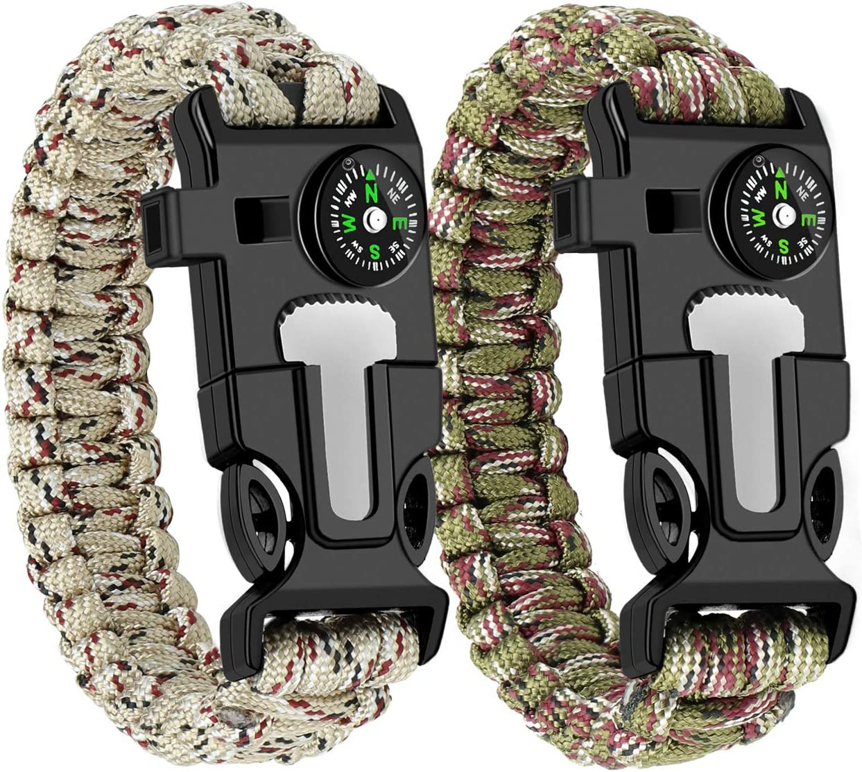 Anthrive Adjustable Paracord Survival Bracelet With Fire Starter Loud Whistle Perfect for Hiking Camping Fishing and Hunting manufacture
