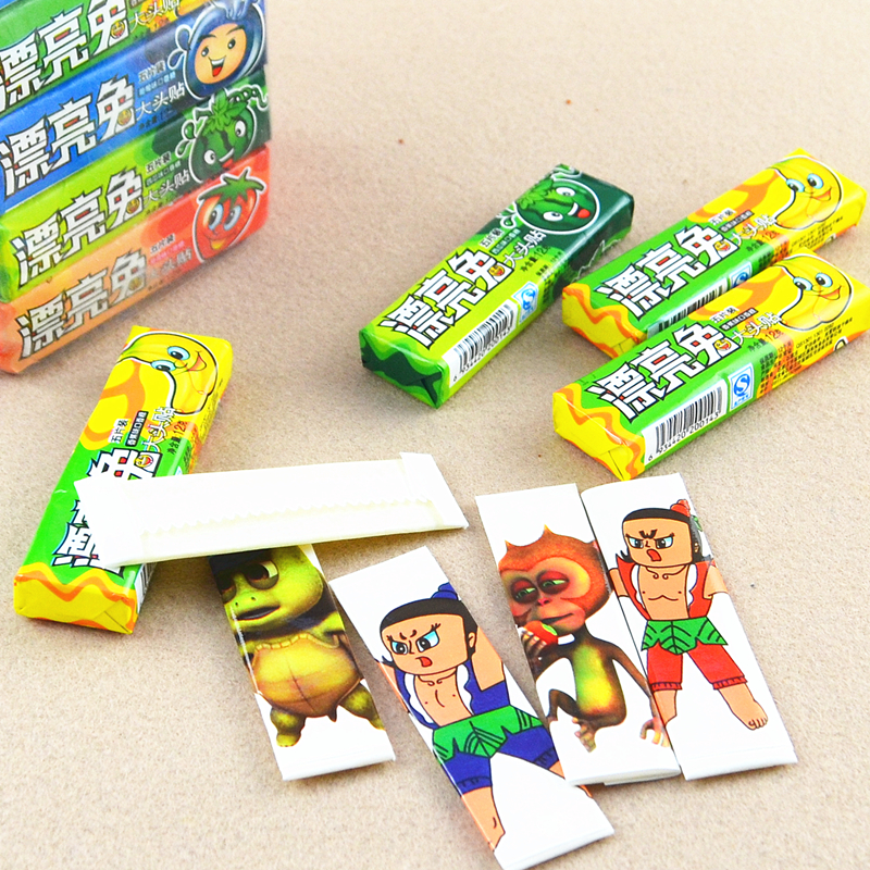 custom halal tutti fruit flavor 5 tattoo chewing gum bubble gum sticker OEM details