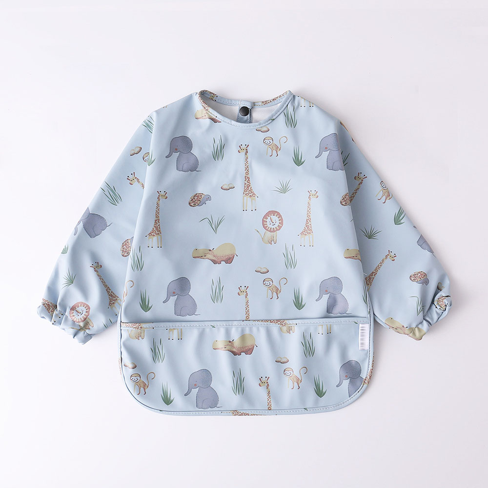 Baby Long Sleeve Bib with Pocket Toddler Leak-Free Bibs with Sleeves (6-24 Months) Washable Baby Shirt Bibs Apron supplier