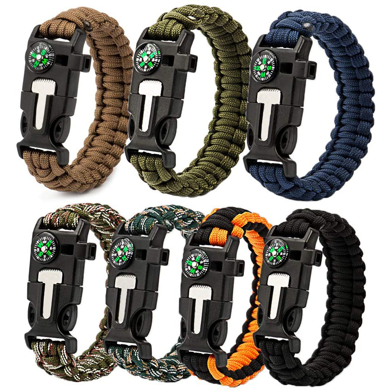 Anthrive Adjustable Paracord Survival Bracelet With Fire Starter Loud Whistle Perfect for Hiking Camping Fishing and Hunting supplier