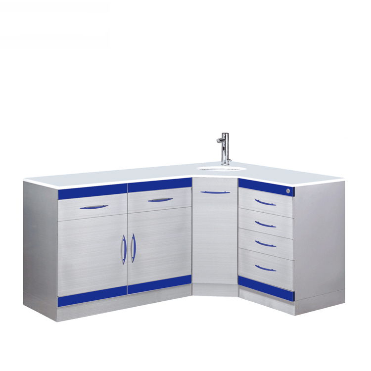 Furniture dental Customized medical furniture dental corner cabinet with soft-close doors and drawers manufacture