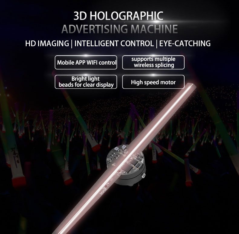 2024 New Innovative 3D Advertising Hologram Display 42cm Wall Holographic Fan Advertising Equipment Eye-Catching Promotions details