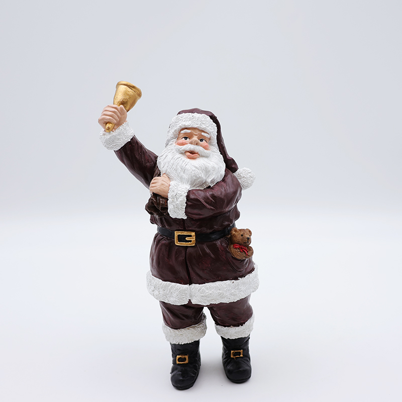 OEM Custom Christmas decor new resin crafts miniature Santa Claus figurine ornaments tabletop sculpture details