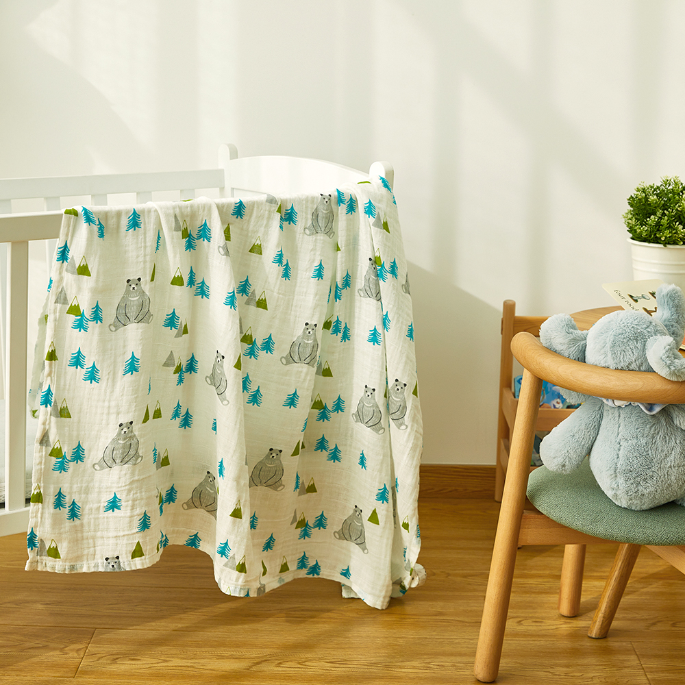 Organic Acceptable 100% Muslin cotton Unisex Swaddle Wrap Soft Baby Blanket details
