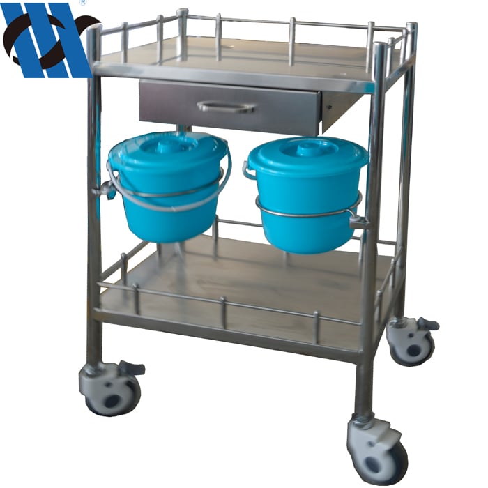 BDT204B Medical Operation Room Use Instrument Trolley Cart with Drawers Stainless Steel Instrument Trolley factory