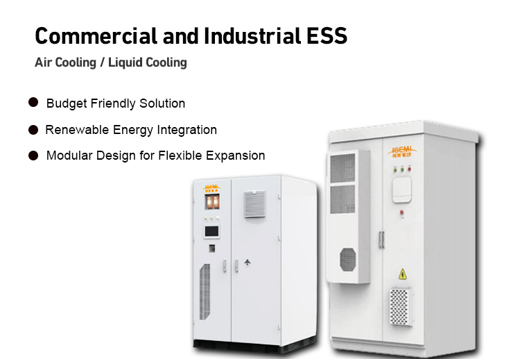 ISEMI 100Kw 215Kwh Air-Cooling ESS Solar Power System Lithium Battery Utility Energy Storage Containers manufacture