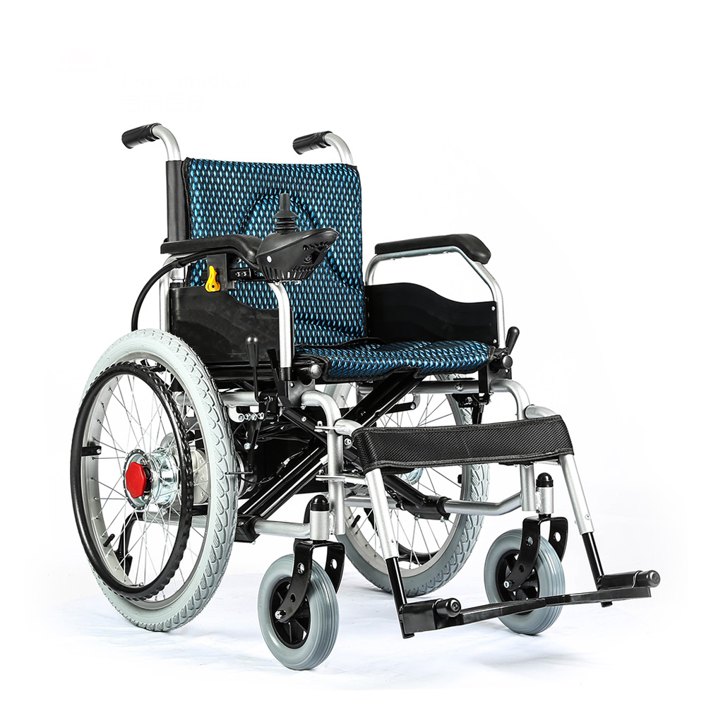 KSM-502 Electric Wheelchair New Arrival Travel Motorized Folding Wheelchairs With 24 inch Rear Wheels Detachable Battery