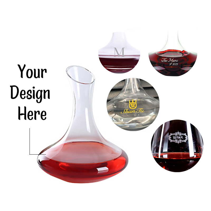 Freely Sample Wholesale 1500ml Classic Glass Decanter Clear Hand Blown Luxury Wine Decanter with Handle supplier
