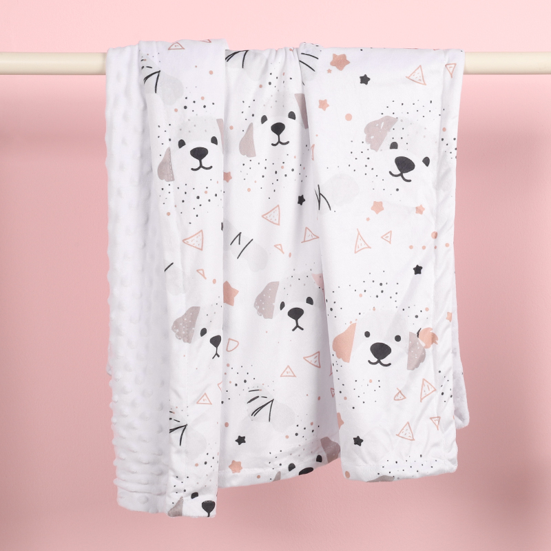 Silky Micro 30x40 Inches Soft Minky Dot Blankets Multifunction Baby Swaddle Blanket Made of Polyester for Babies factory