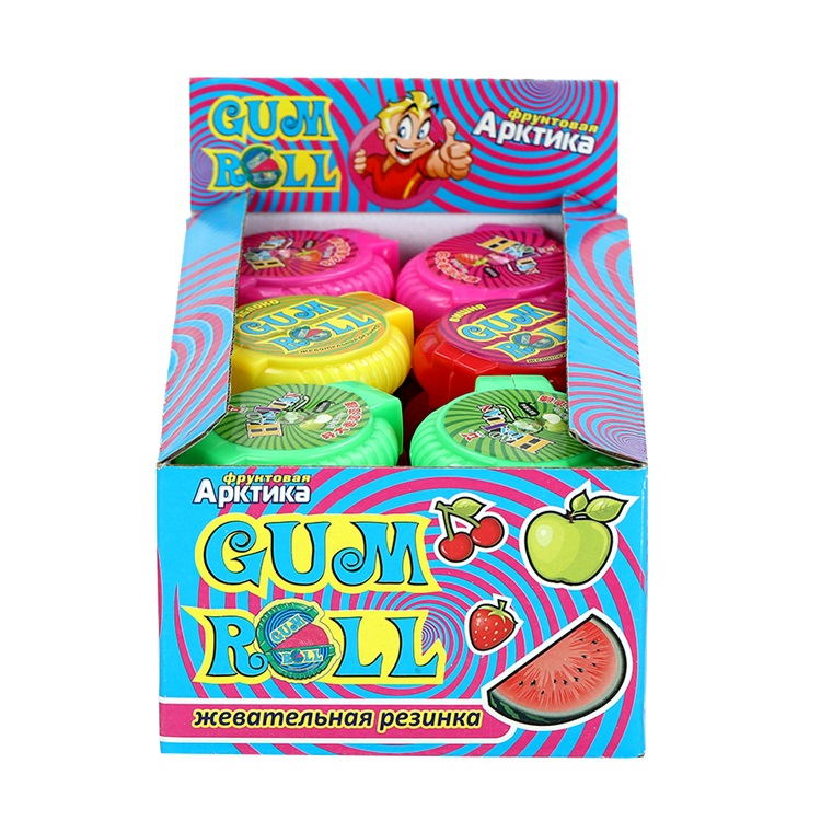halal custom big size fruit crazy roll tape brand chewing bubble gum roll manufacturer manufacture