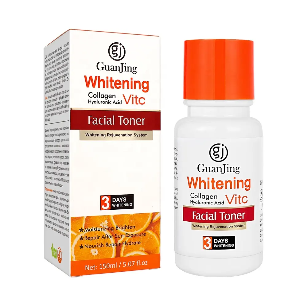 Tónico facial refrescante hidratante blanqueador con vitamina C y colágeno orgánico