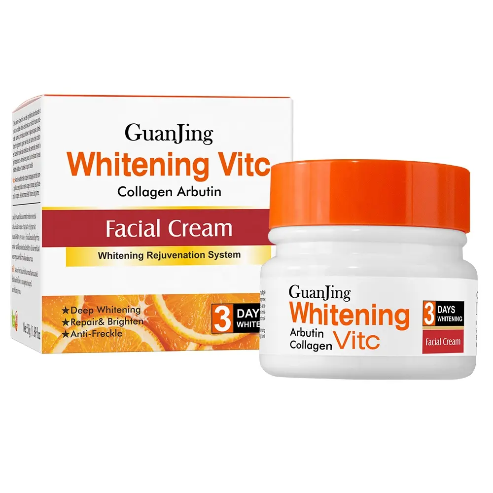 Crema facial blanqueadora hidratante de colágeno y vitamina C Guanjing para el cuidado de la piel