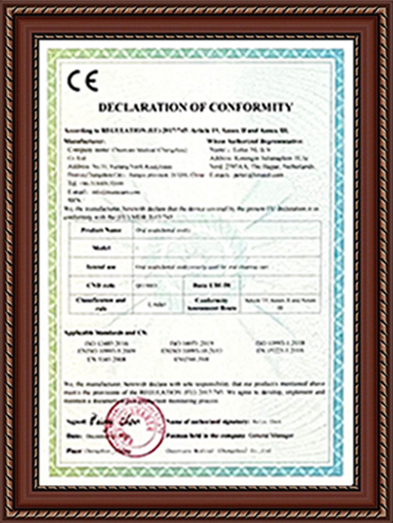 OUR HONORARY CERTIFICATE