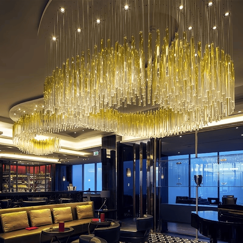 Customized staircase crystal lamp