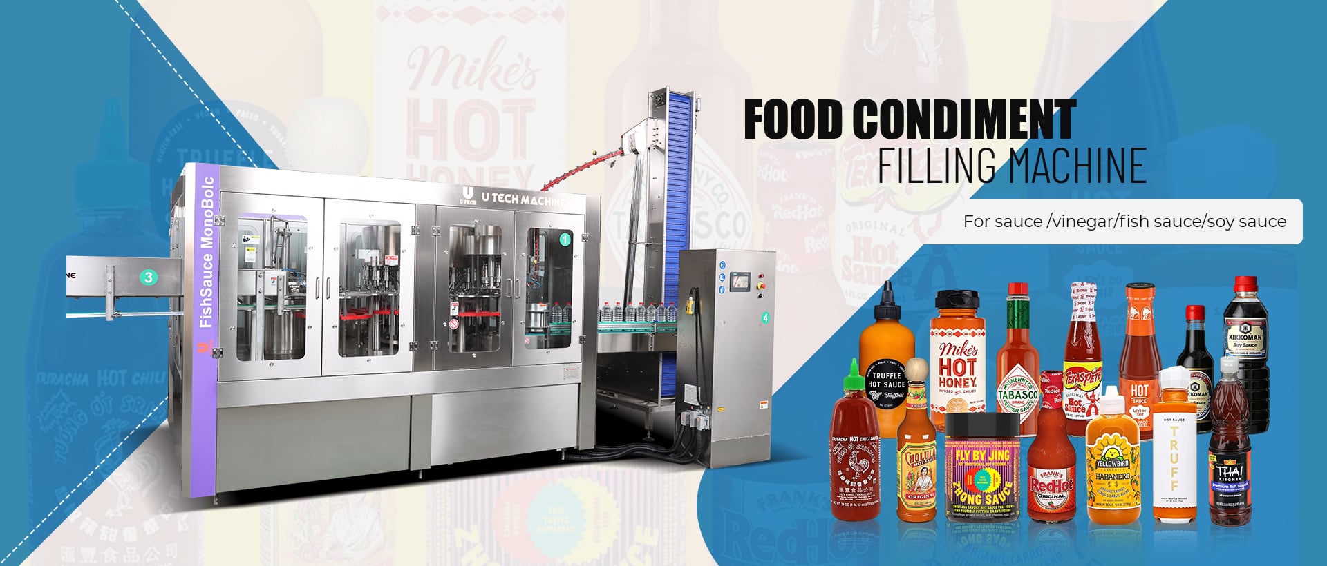 Filling machine, Liquid filling machine, Beverage filling machine, Sauce filling machine - Zhangjiagang U Tech Machine Co., Ltd.